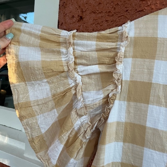 Who What Wear Women’s Gingham Dress Tan &White Checkered. Size Large - Picture 5 of 8